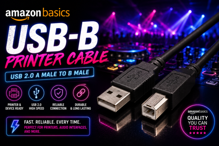 Amazon Basics USB-B cable for DJ controllers 2026