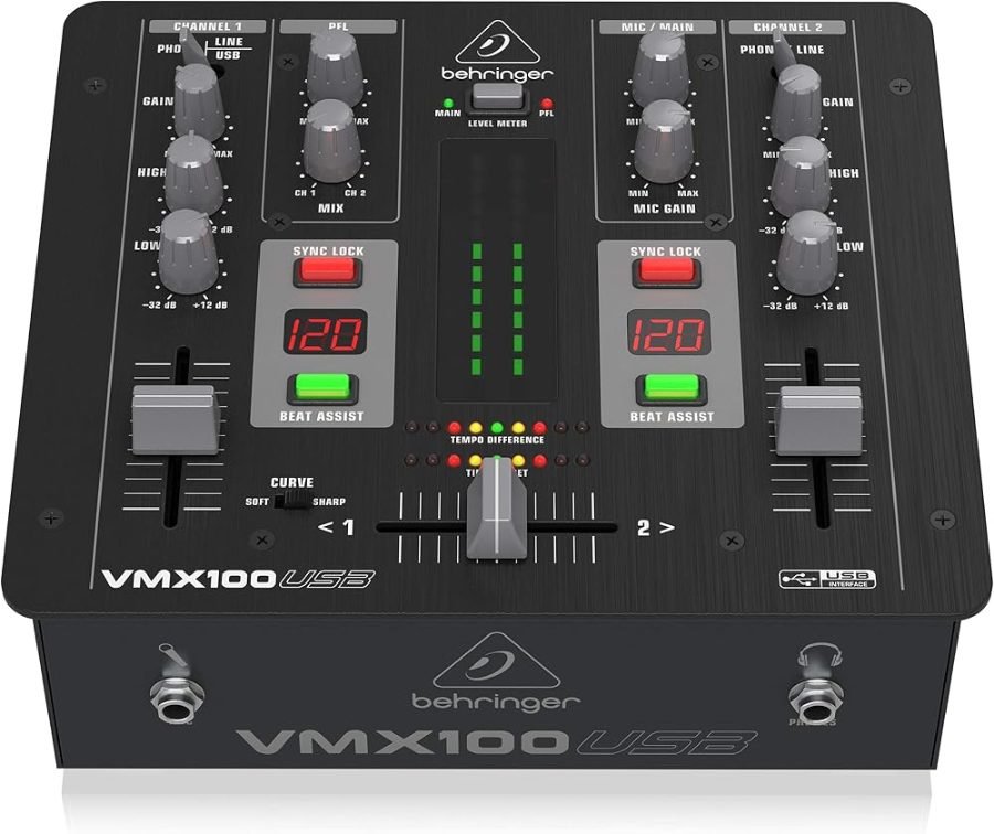 Behringer VMX100USB 2-channel DJ mixer with USB audio interface